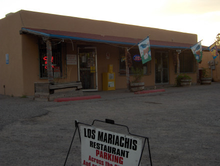 The old restaurant's makeshift sign